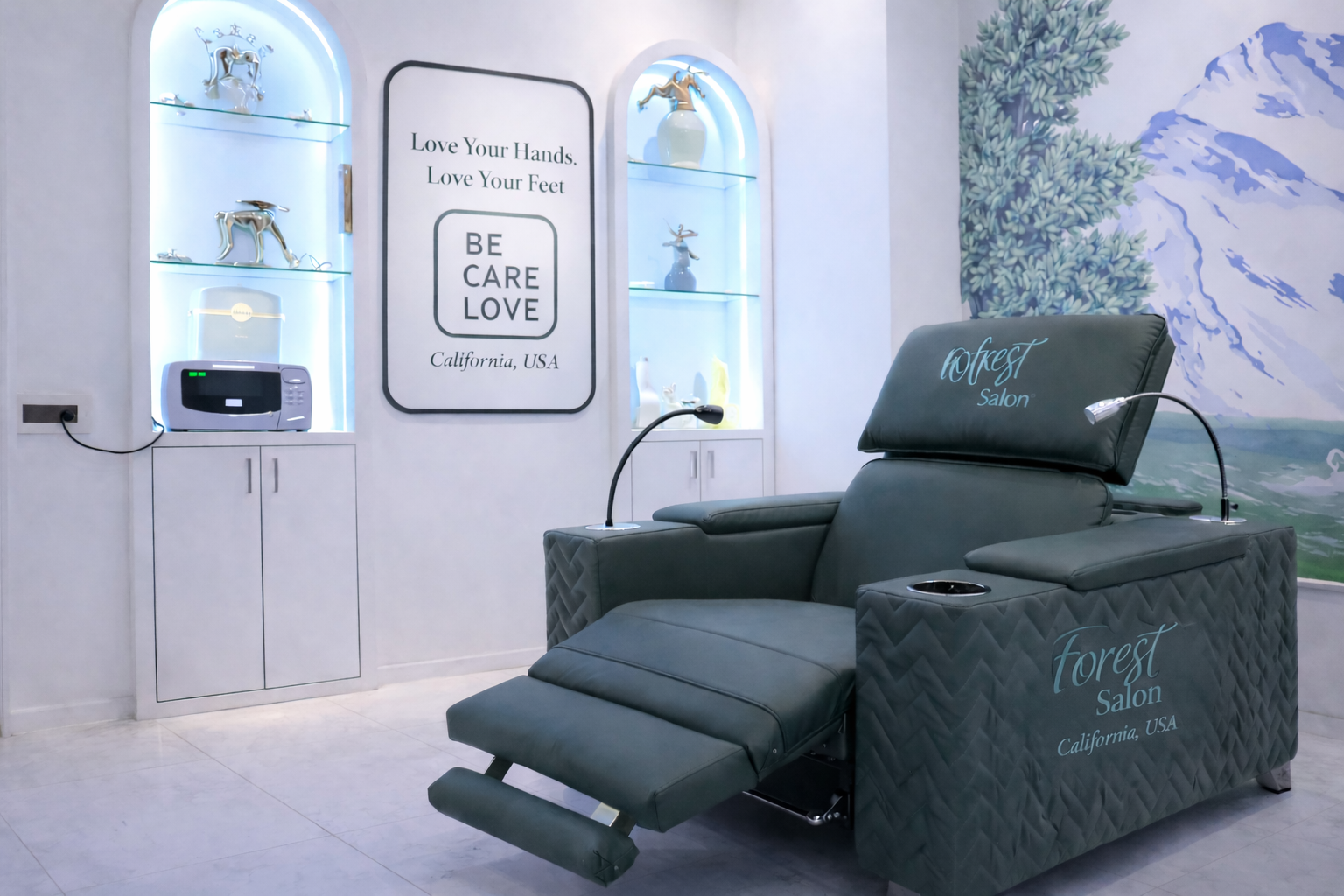 Forest Salon pedicure area in California